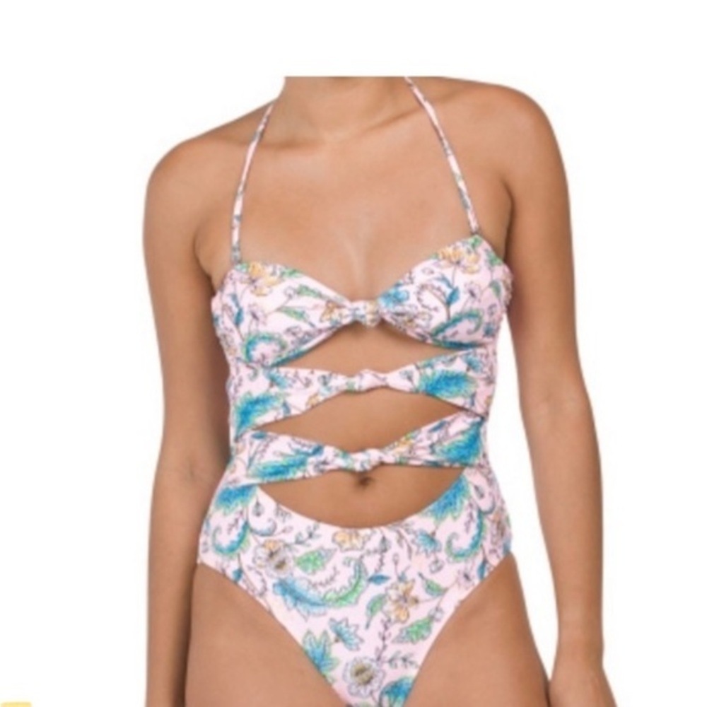 New ANTHROPOLOGIE KIKIRIO Lava Lamp Back Halter Neck One-Piece Swimsuit Size M